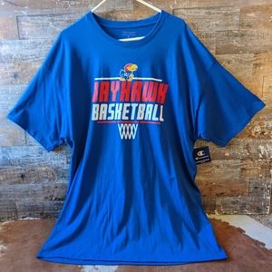 NWT Champions Blue NCAA Kansas University Jayhawks Basketball Tee